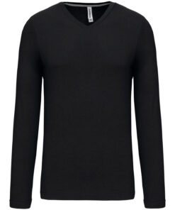 Men's long-sleeved V-neck T-shirt