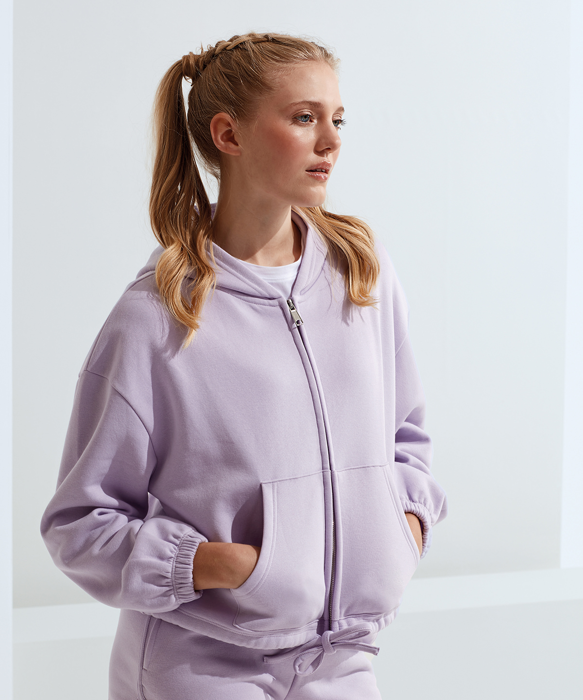 Womens TriDri® recycled drawstring full-zip hoodie